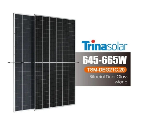 Монокристаллическая солнечная панель Trina TSM-DEG21C.20 с бифациальной ячейкой PERC и 210 мм